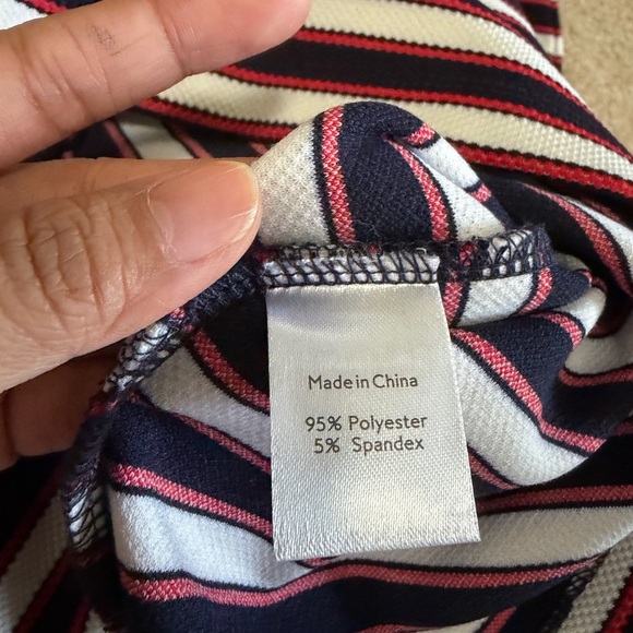 LEOTA STITCH FIX Auburn Textured Knit Skirt Navy Striped Pencil Skirt Size Small - Picture 4 of 6